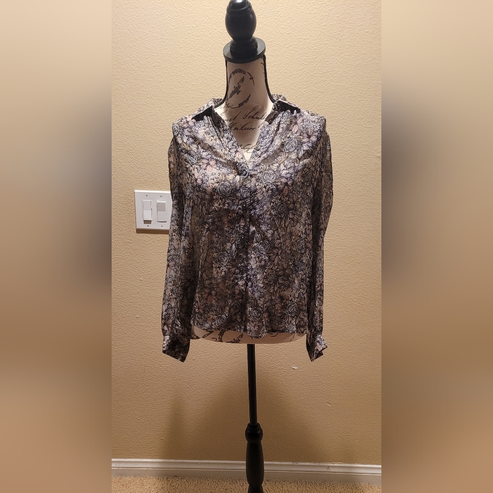 Paul & Joe Brown and tan floral Blbutton Down Shirt